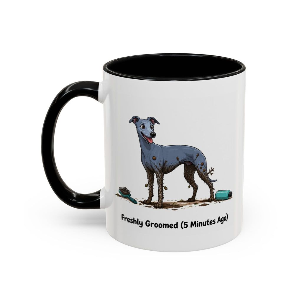 Freshly Groomed Mug - Whippet - Blue
