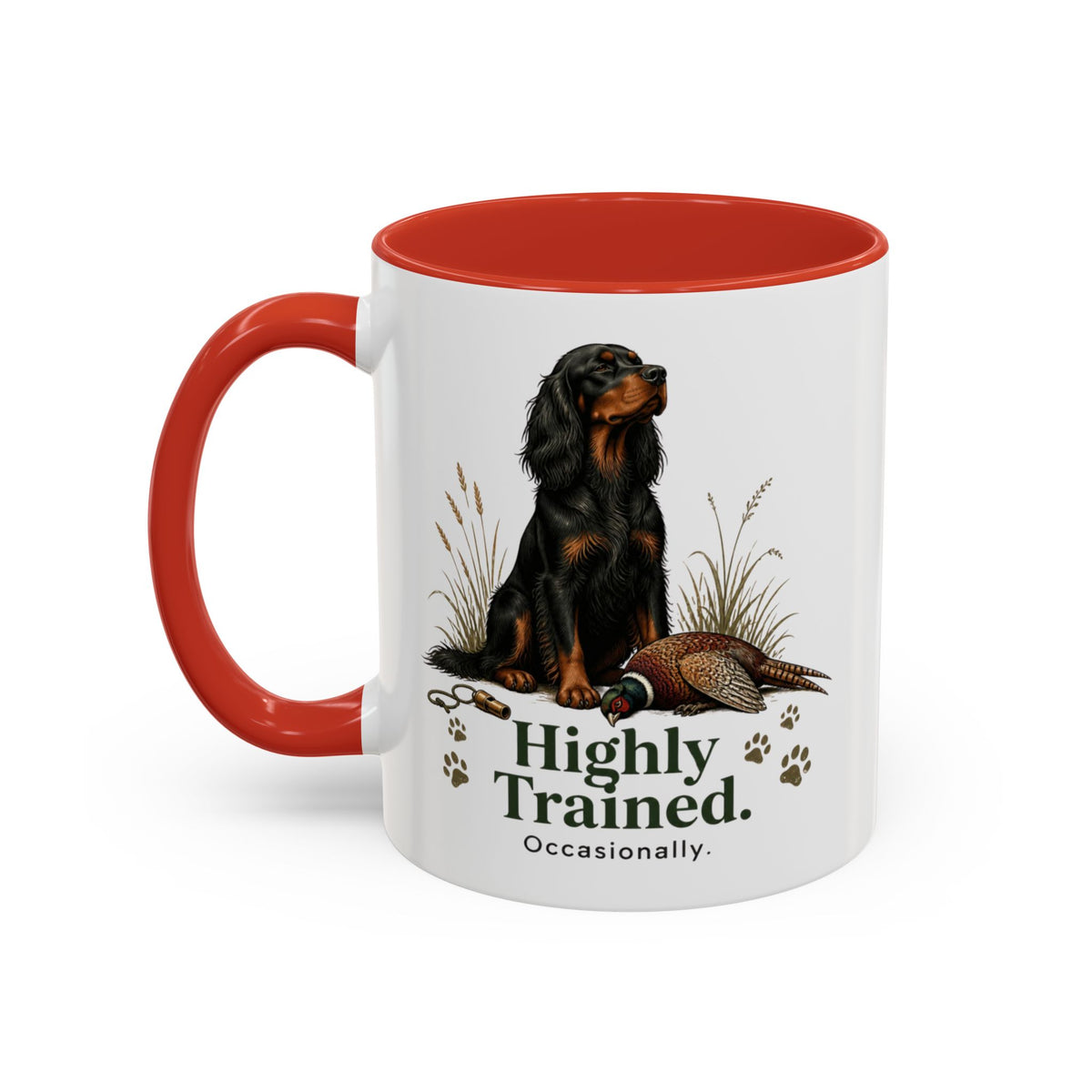 Funny Gordon Setter Mug - Highly Trained Occasionally, Gundog Owner Gift, Shooting Dog Lover Coffee Mug, 11oz