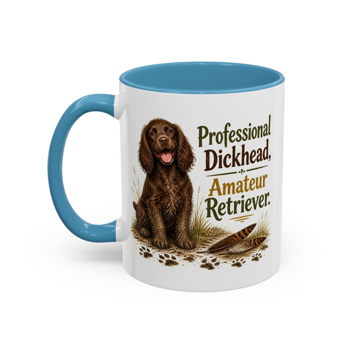 Funny Chocolate Cocker Spaniel Mug - Professional Dickhead, Amateur Retriever, Working Gun Dog Gift, Pheasant Shooting Mug, 11oz