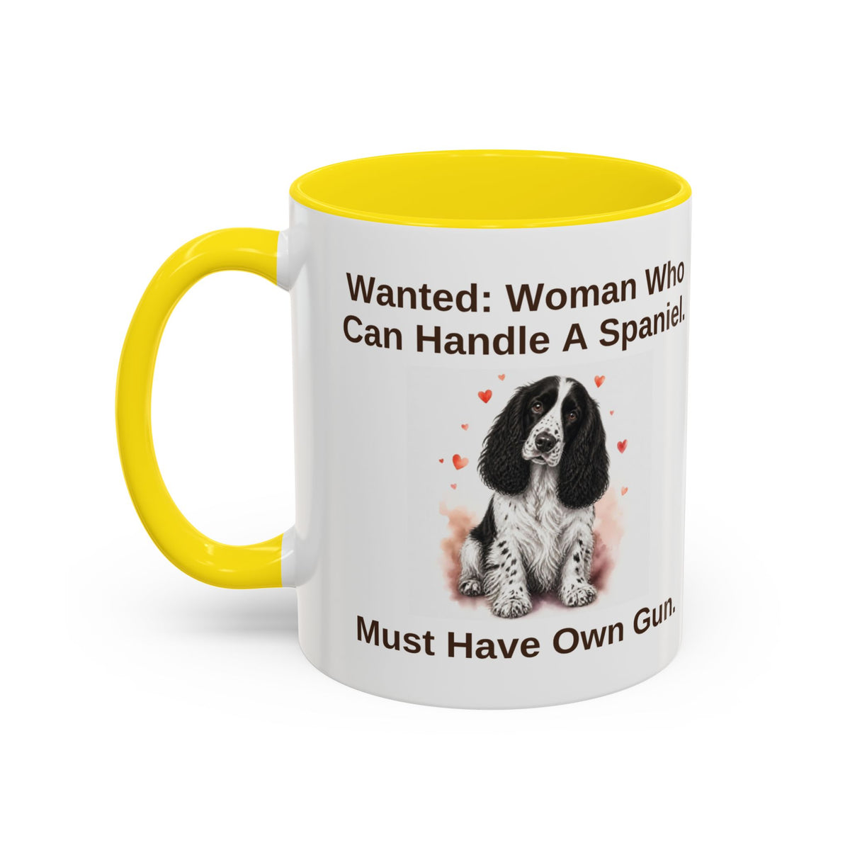 Wanted Mug - Springer Spaniel - Black & White - Woman