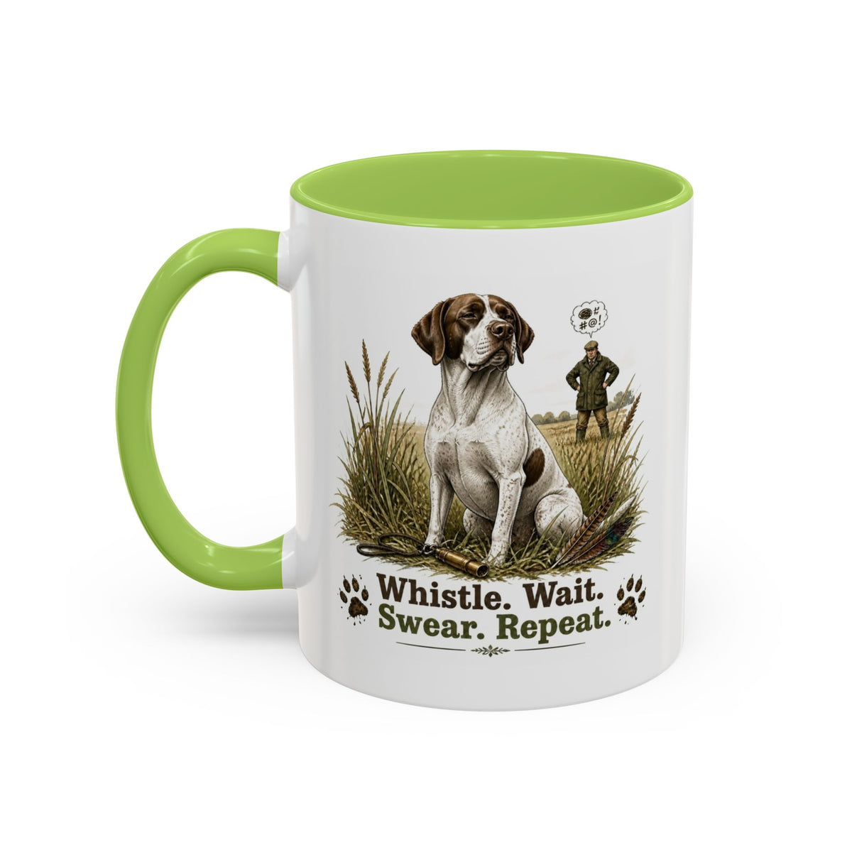 Funny English Pointer Mug - Whistle. Wait. Swear. Repeat. Working Gun Dog Gift, Dog Training Mug, 11oz