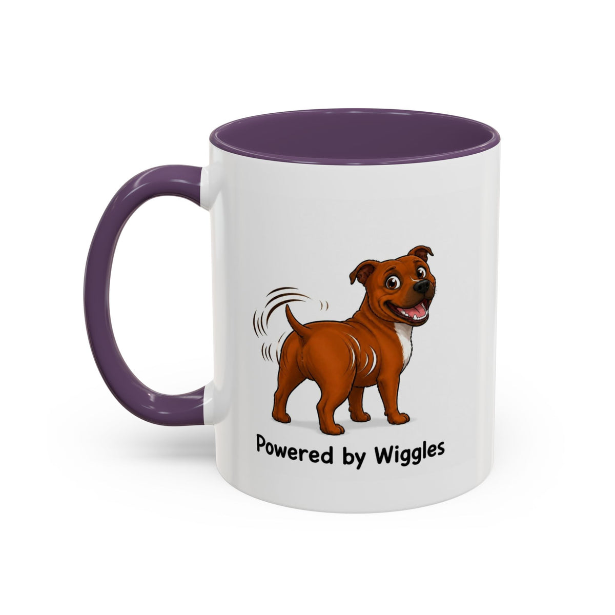 Powered by Wiggles Mug - Staffordshire Bull Terrier - Red