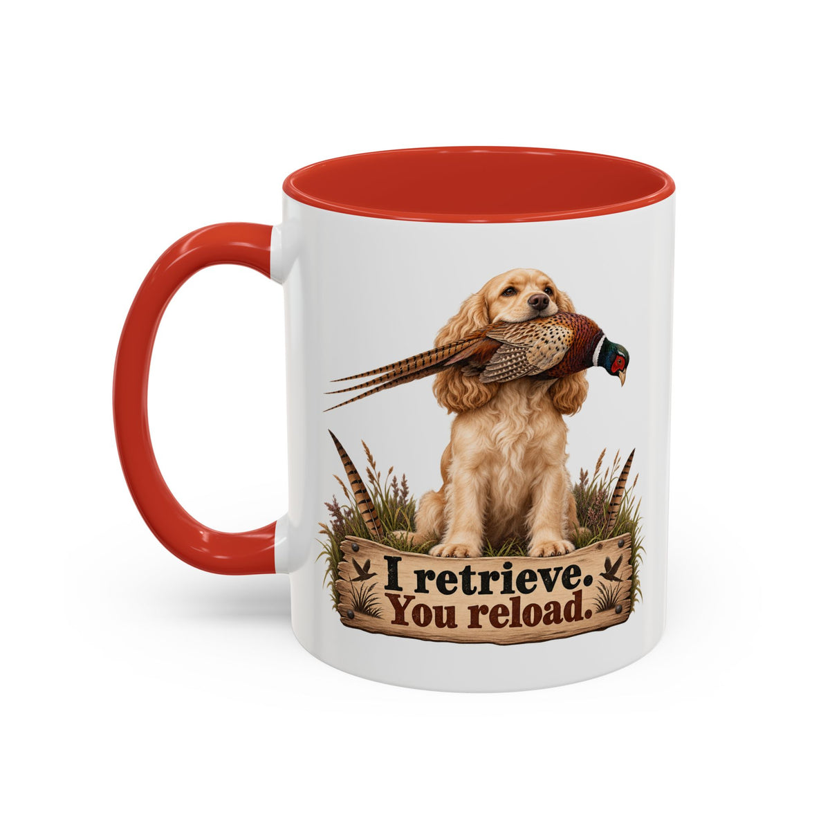 Funny Golden Cocker Spaniel Mug - I Retrieve You Reload, Gundog Owner Gift, Shooting Dog Lover Coffee Mug, 11oz