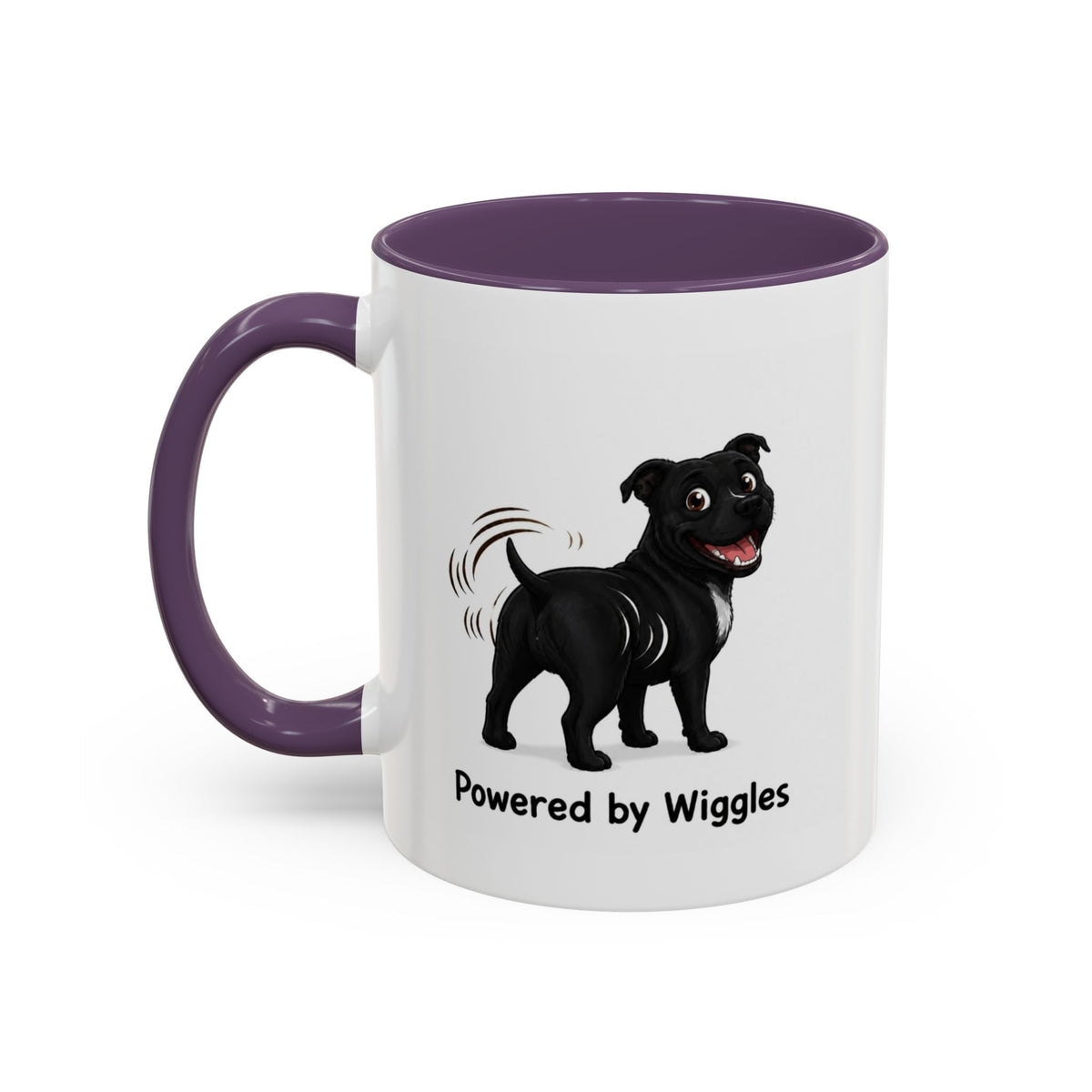 Powered by Wiggles Mug - Staffordshire Bull Terrier - Black