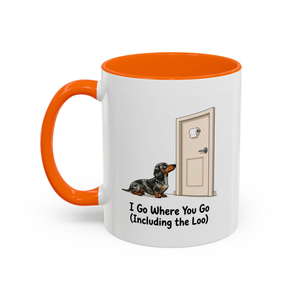 I Go Where You Go Mug - Mini Smooth Dachshund - Dapple
