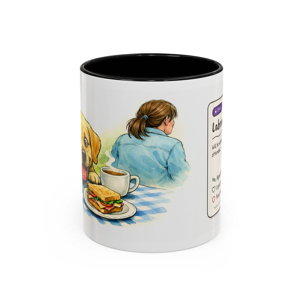 Funny yellow Labrador mug, food thief Lab – view 1