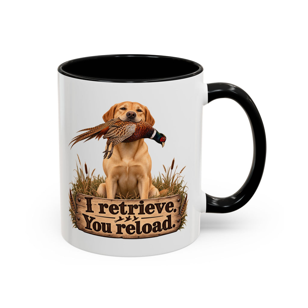 Funny Yellow Labrador Mug - I Retrieve You Reload, Gundog Owner Gift, Shooting Dog Lover Coffee Mug, 11oz