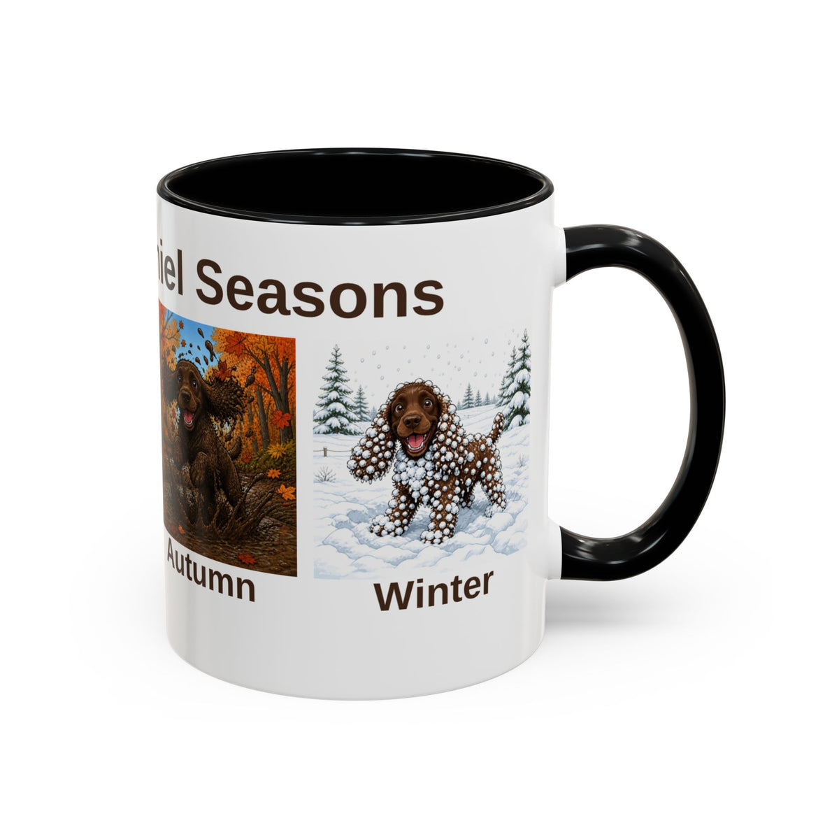 Four Spaniel Seasons Mug - Cocker Spaniel - Brown