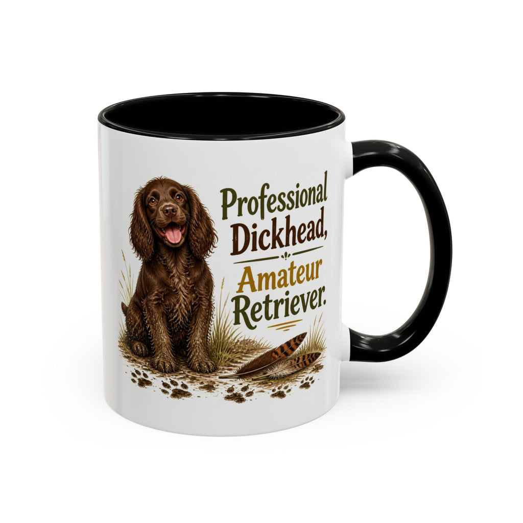 Funny Chocolate Cocker Spaniel Mug - Professional Dickhead, Amateur Retriever, Working Gun Dog Gift, Pheasant Shooting Mug, 11oz