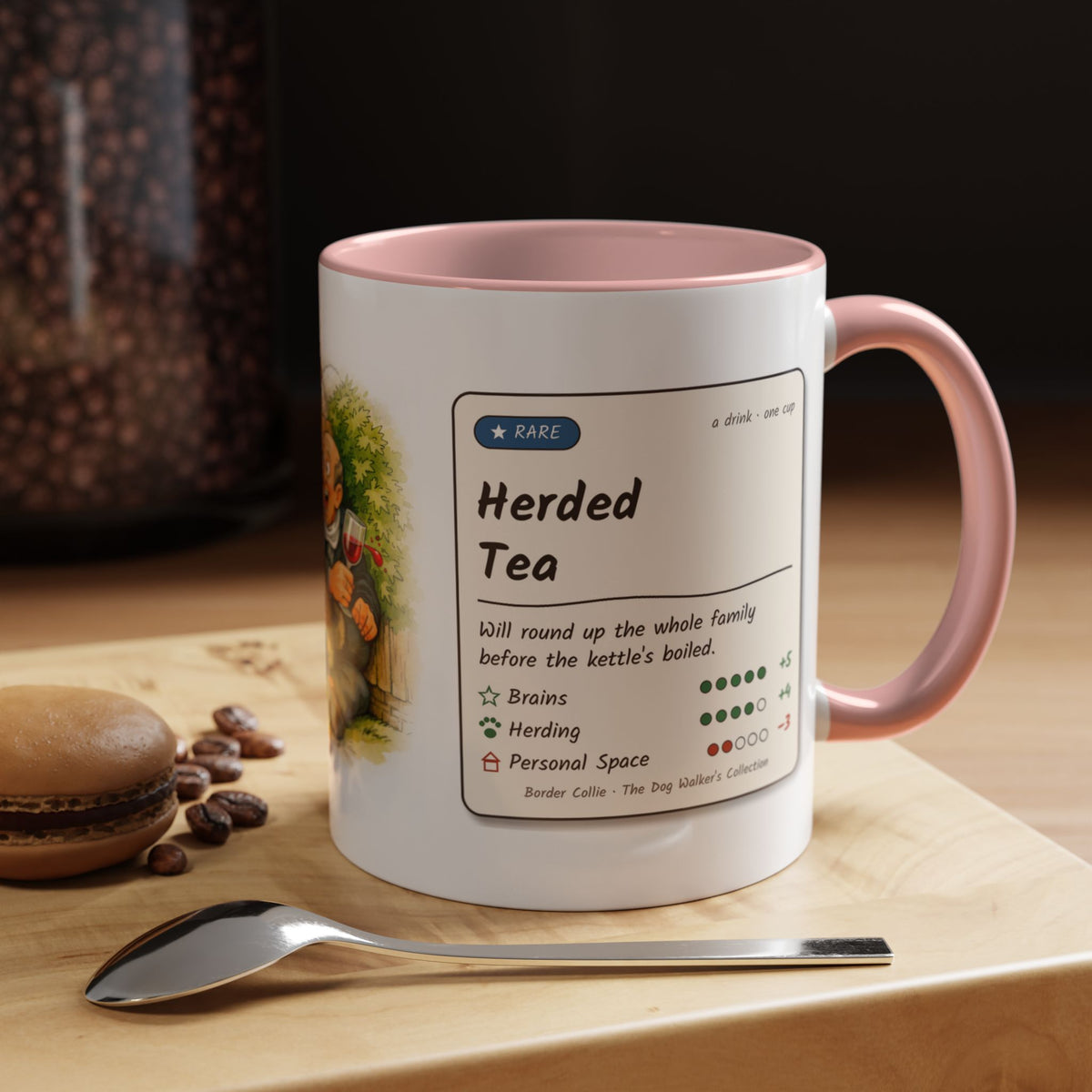 Funny Border Collie Mug - Herded Tea, Collie Herding the Family, Sheepdog Owner Gift, Dog Lover Tea Mug, 11oz