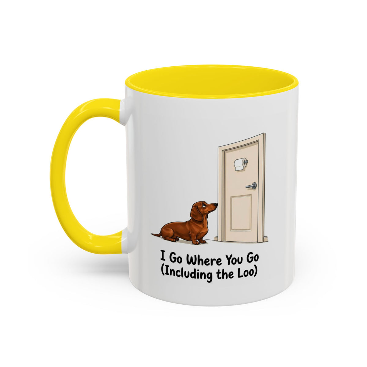 I Go Where You Go Mug - Mini Smooth Dachshund - Red