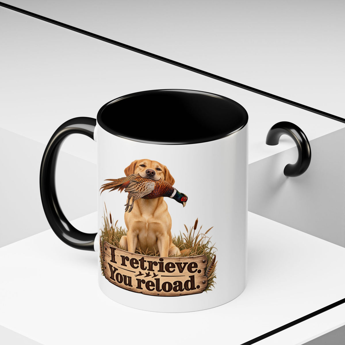 Funny Yellow Labrador Mug - I Retrieve You Reload, Gundog Owner Gift, Shooting Dog Lover Coffee Mug, 11oz