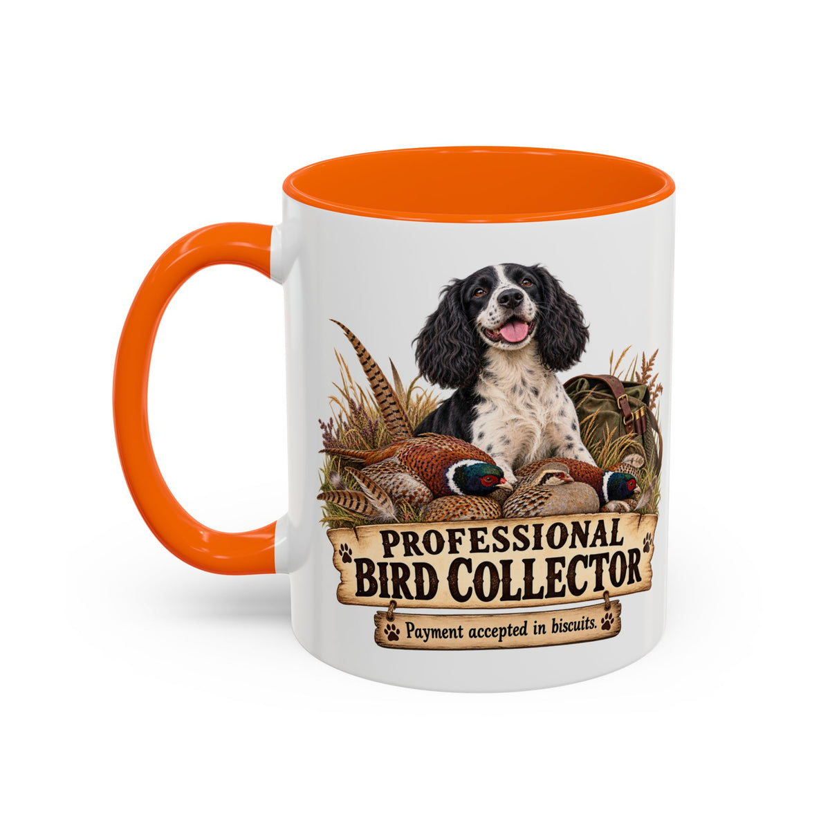 Funny Black and White Springer Spaniel Mug - Professional Bird Collector, Gundog Owner Gift, Shooting Dog Lover Coffee Mug, 11oz