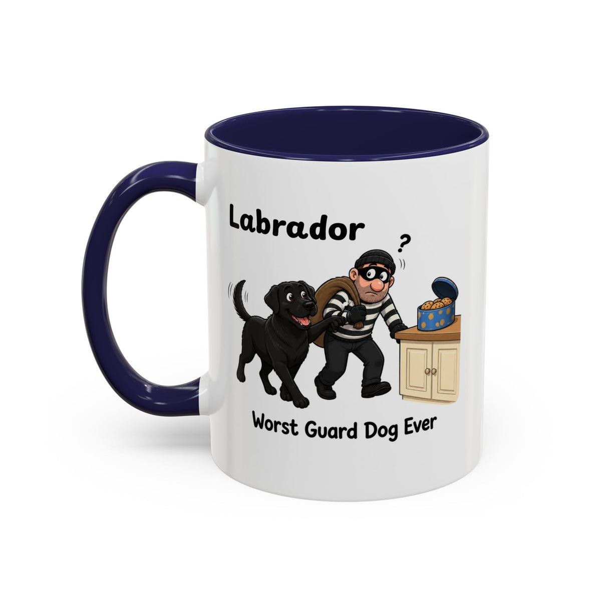 Personalised Black Labrador Mug - Worst Guard Dog Ever - Custom Dog Name, Funny Lab Gift, 11oz