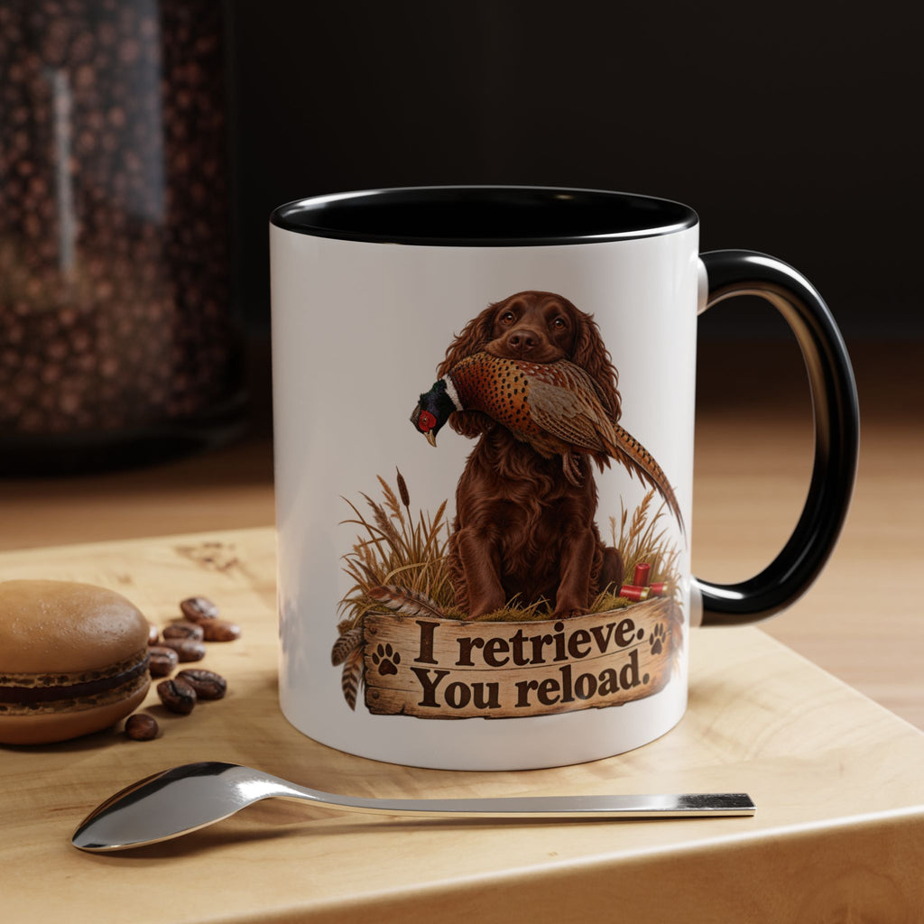 Funny Chocolate Cocker Spaniel Mug - I Retrieve You Reload, Gundog Owner Gift, Shooting Dog Lover Coffee Mug, 11oz