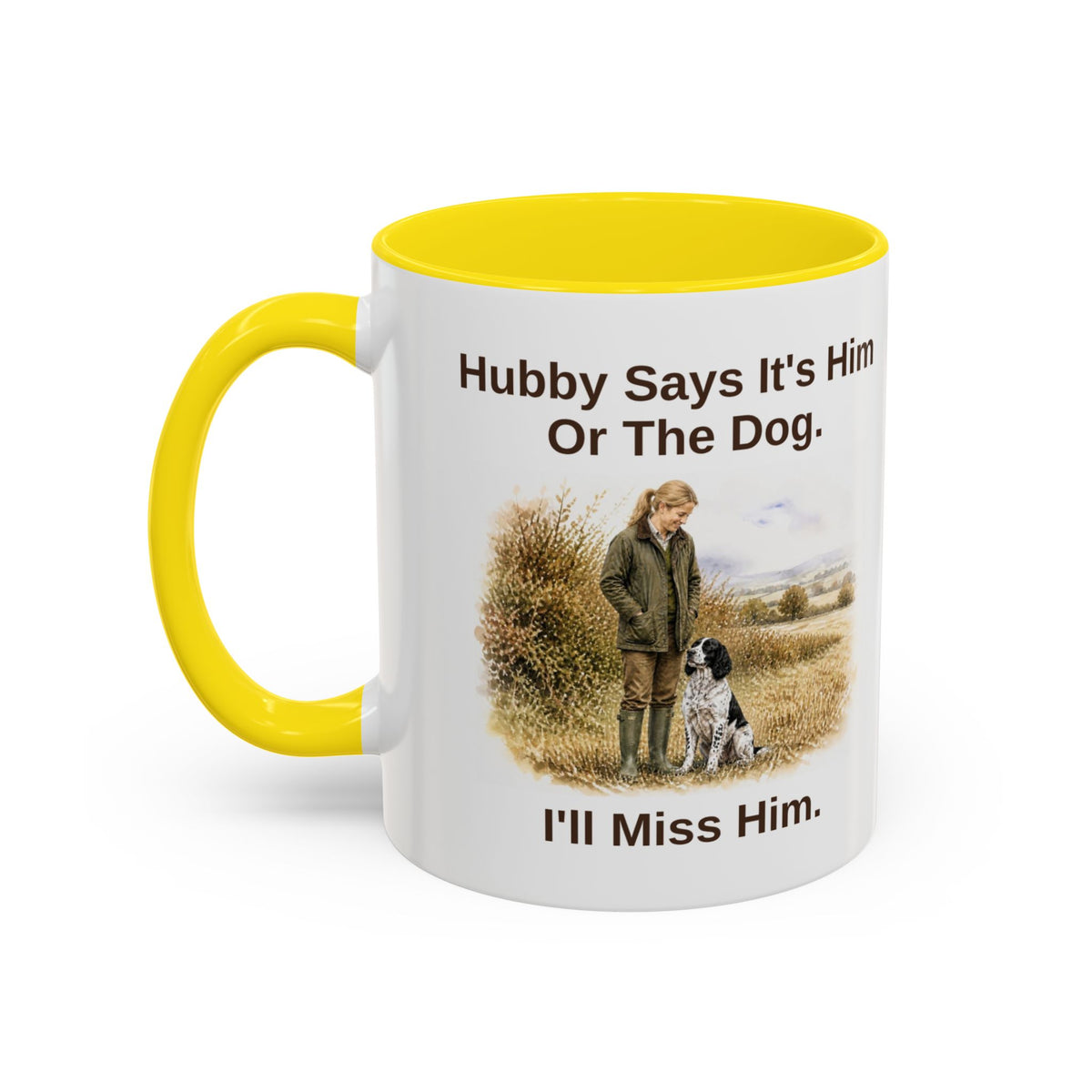 Hubby Says Mug - Springer Spaniel - Black & White - Blonde