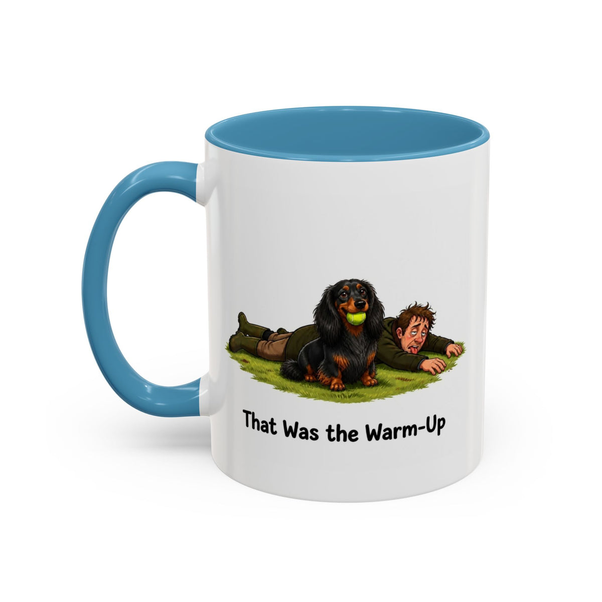 Warm-Up Mug - Mini Long Haired Dachshund - Black & Tan - Man