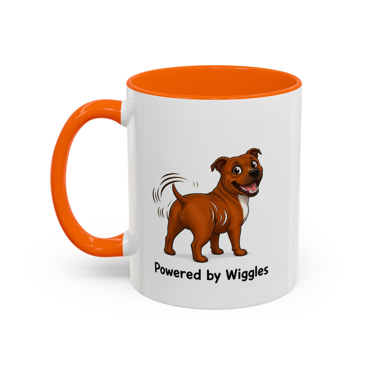 Powered by Wiggles Mug - Staffordshire Bull Terrier - Red