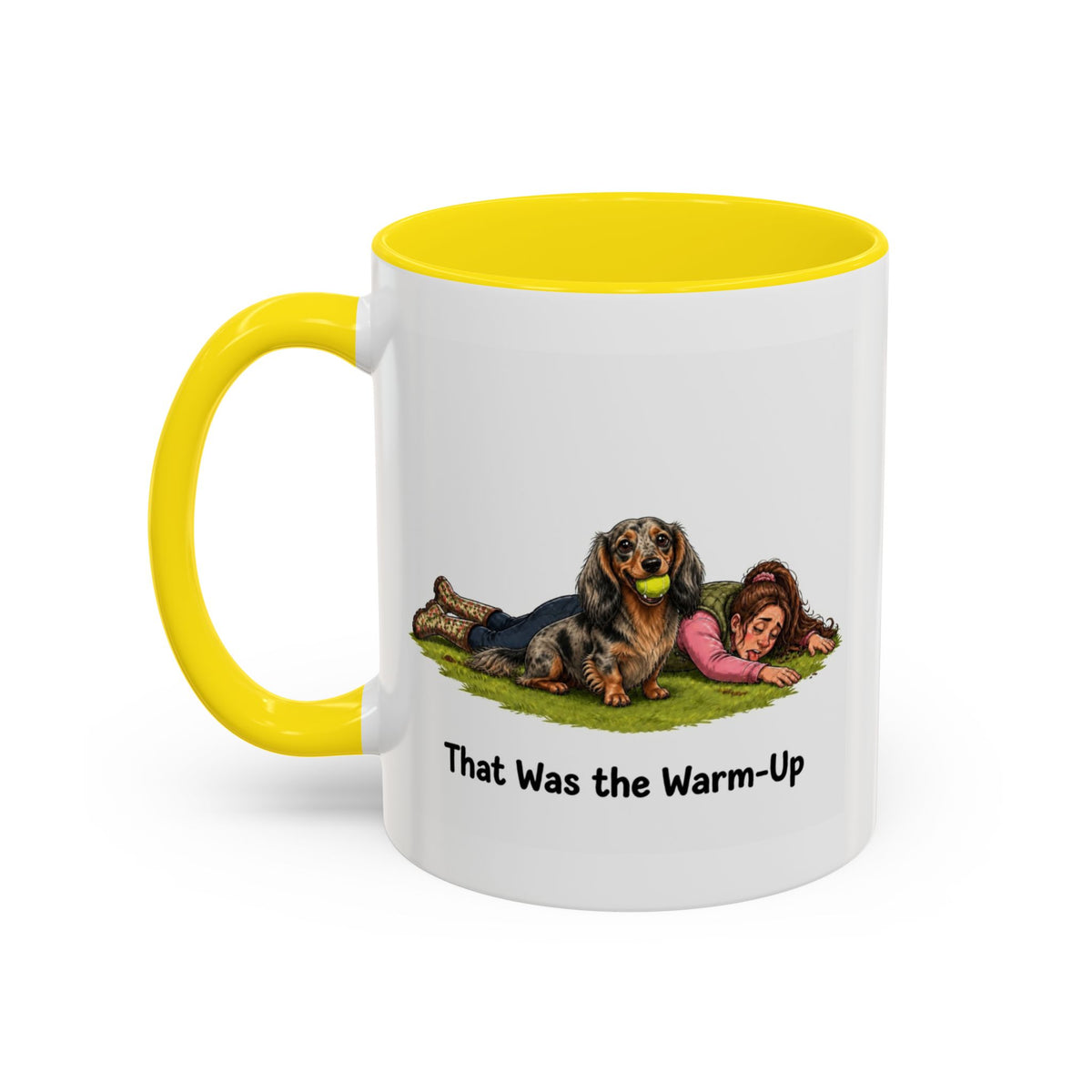 Warm-Up Mug - Mini Long Haired Dachshund - Dapple - Woman