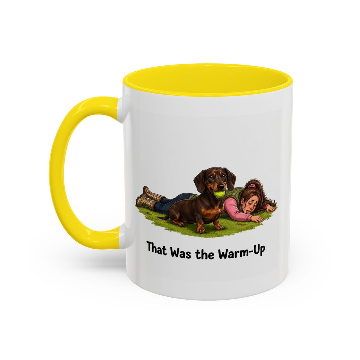 Warm-Up Mug - Mini Smooth Dachshund - Chocolate & Tan - Woman