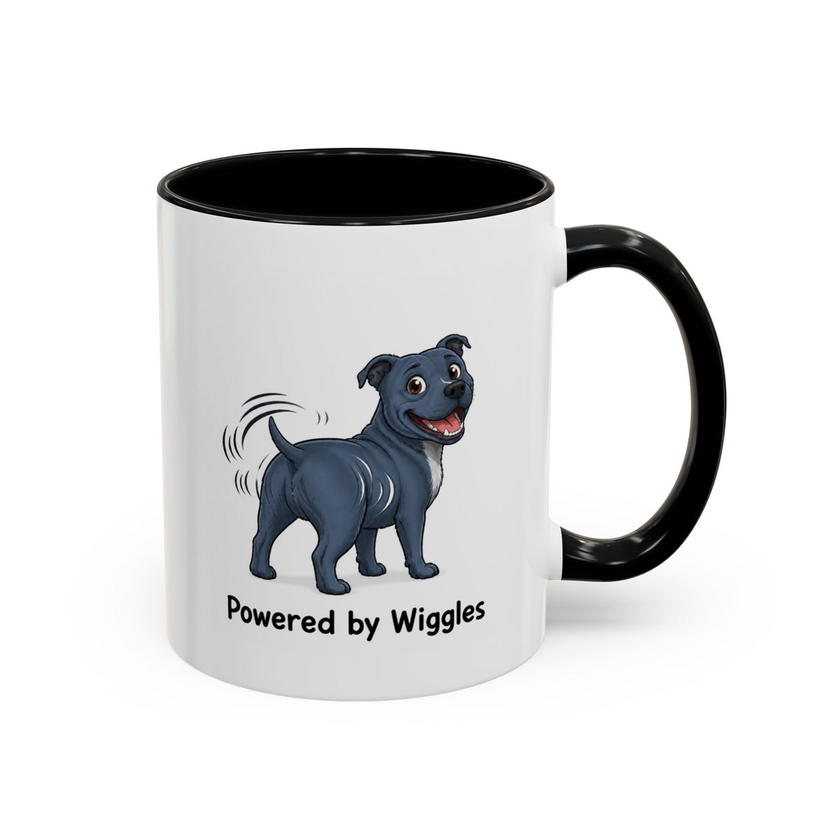 Powered by Wiggles Mug - Staffordshire Bull Terrier - Blue