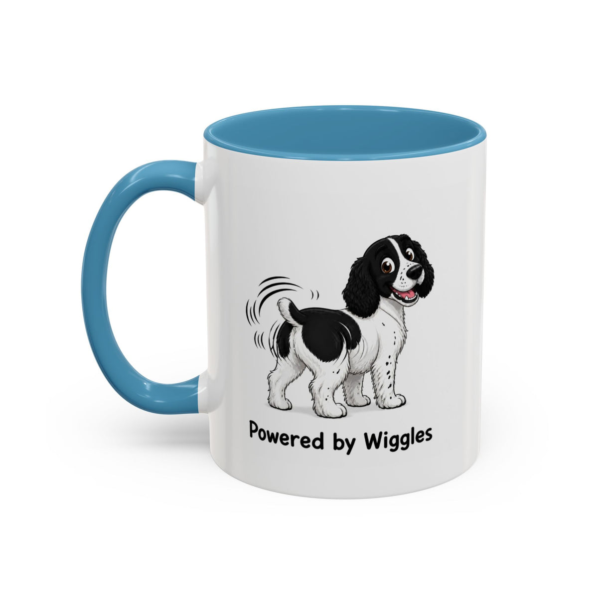 Powered by Wiggles Mug - Springer Spaniel - Black & White