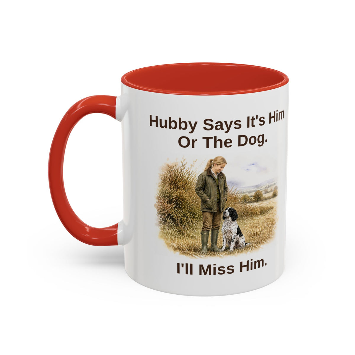 Hubby Says Mug - Springer Spaniel - Black & White - Blonde