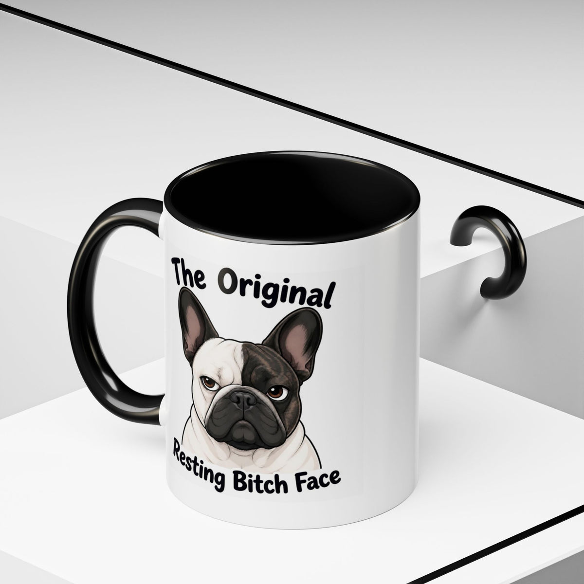 Resting Bitch Face Mug - French Bulldog - Pied