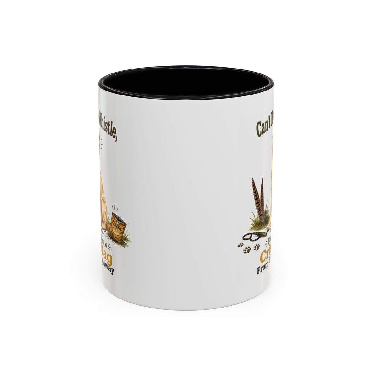 Funny Yellow Labrador Mug - Can't Hear the Whistle But Can Hear a Crisp Bag, Working Gun Dog Gift, Greedy Dog Mug, 11oz