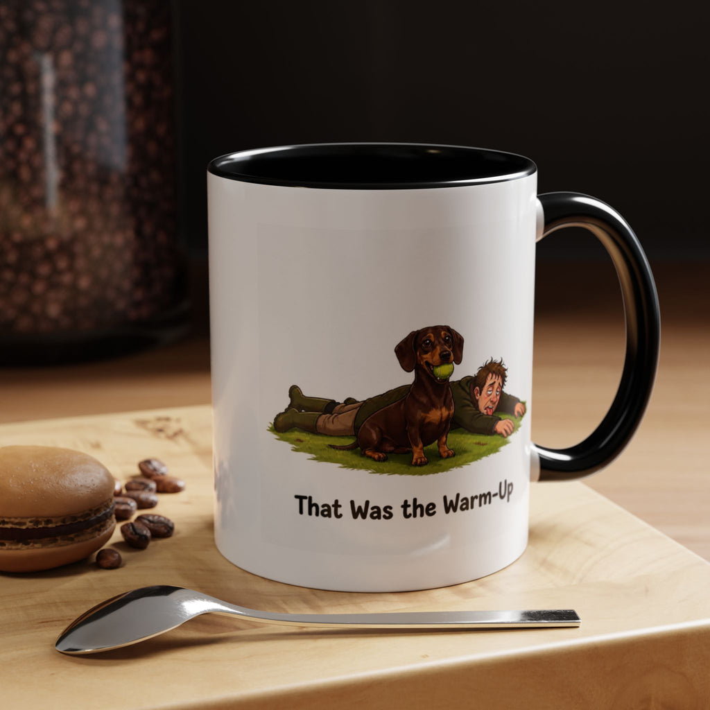 Warm-Up Mug - Mini Smooth Dachshund - Chocolate & Tan - Man