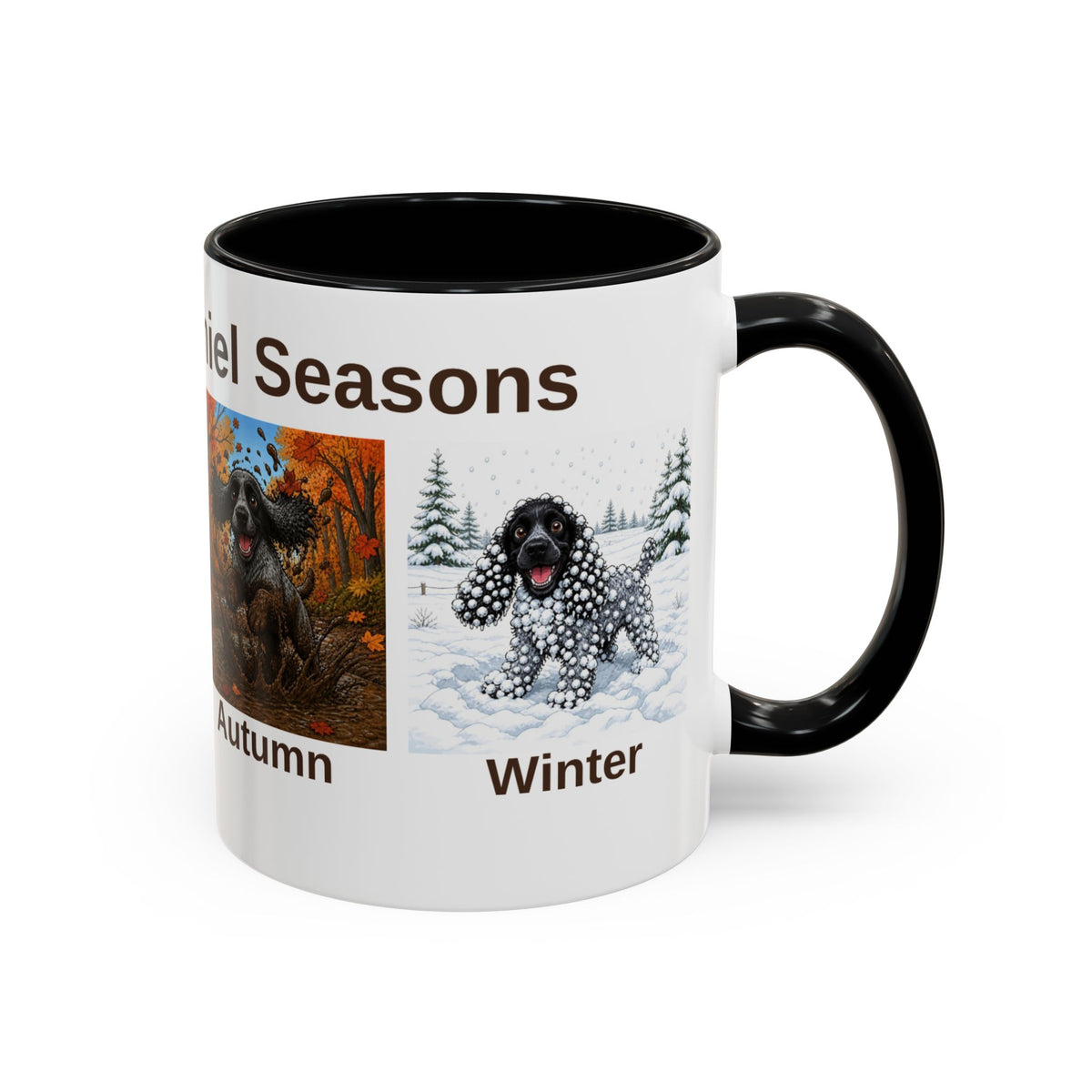 Four Spaniel Seasons Mug - Cocker Spaniel - Blue Roan