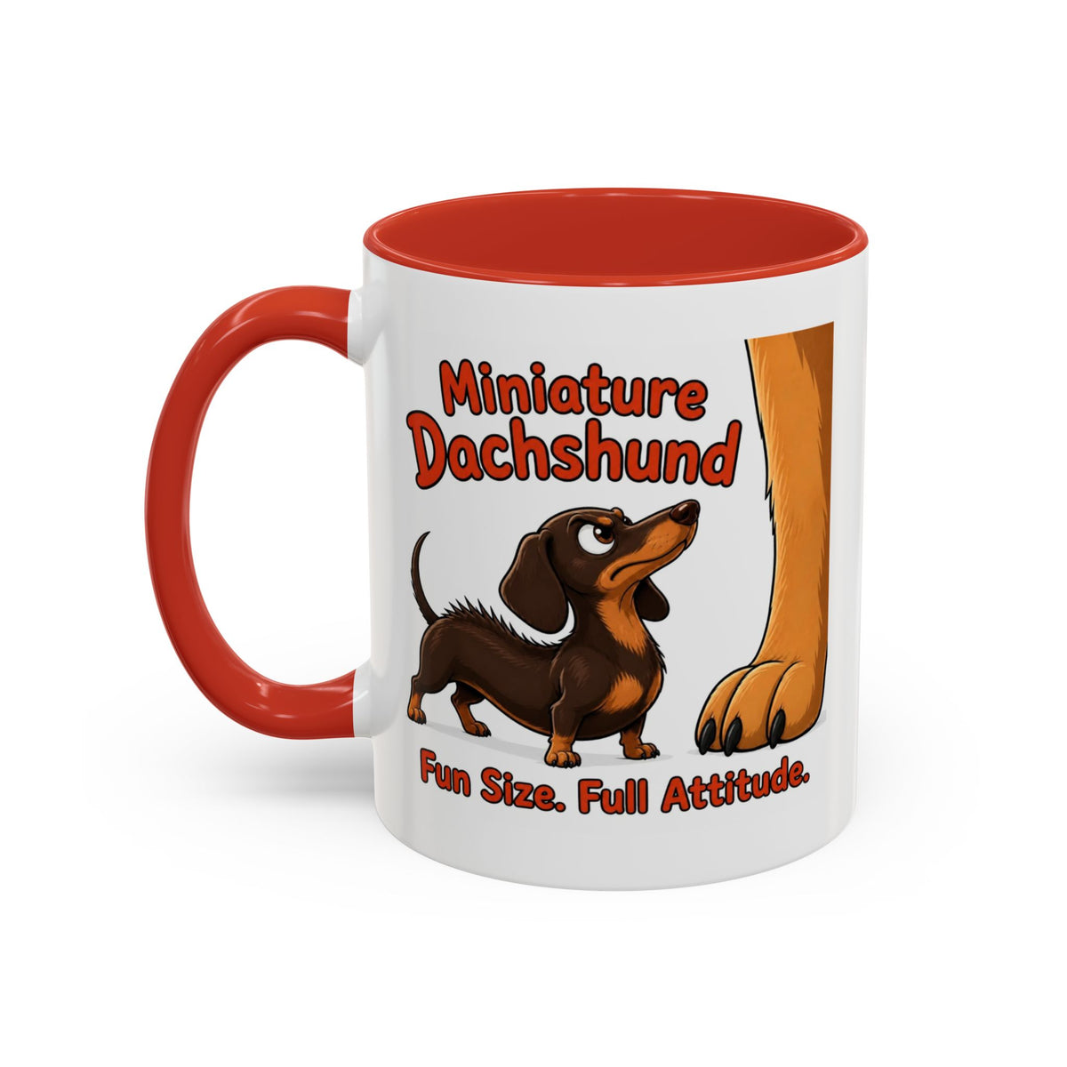 Fun Size Full Attitude Mug - Dachshund - Chocolate & Tan