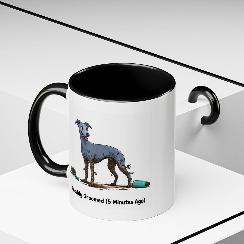 Freshly Groomed Mug - Whippet - Blue