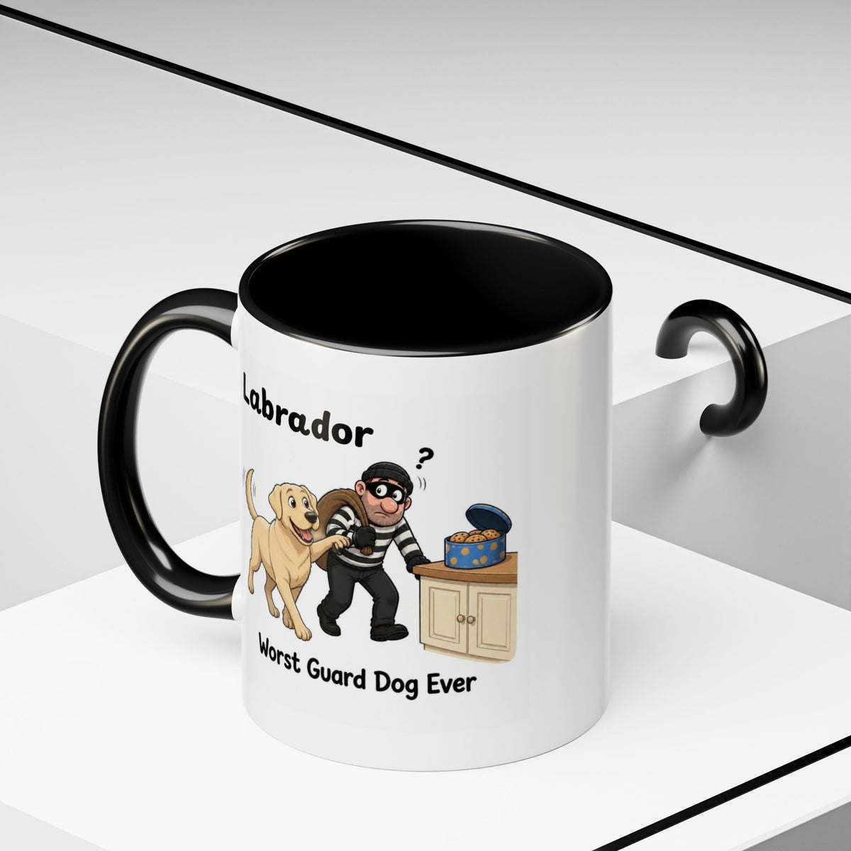 Personalised Yellow Labrador Mug - Worst Guard Dog Ever - Custom Dog Name, Funny Lab Gift, 11oz
