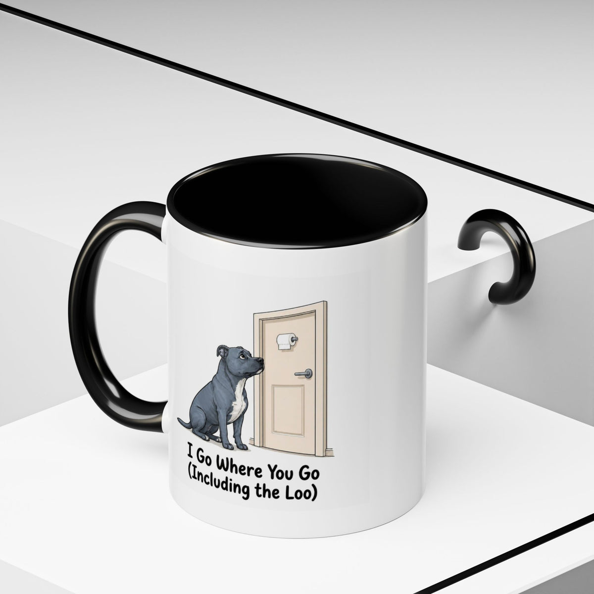 I Go Where You Go Mug - Staffordshire Bull Terrier - Blue