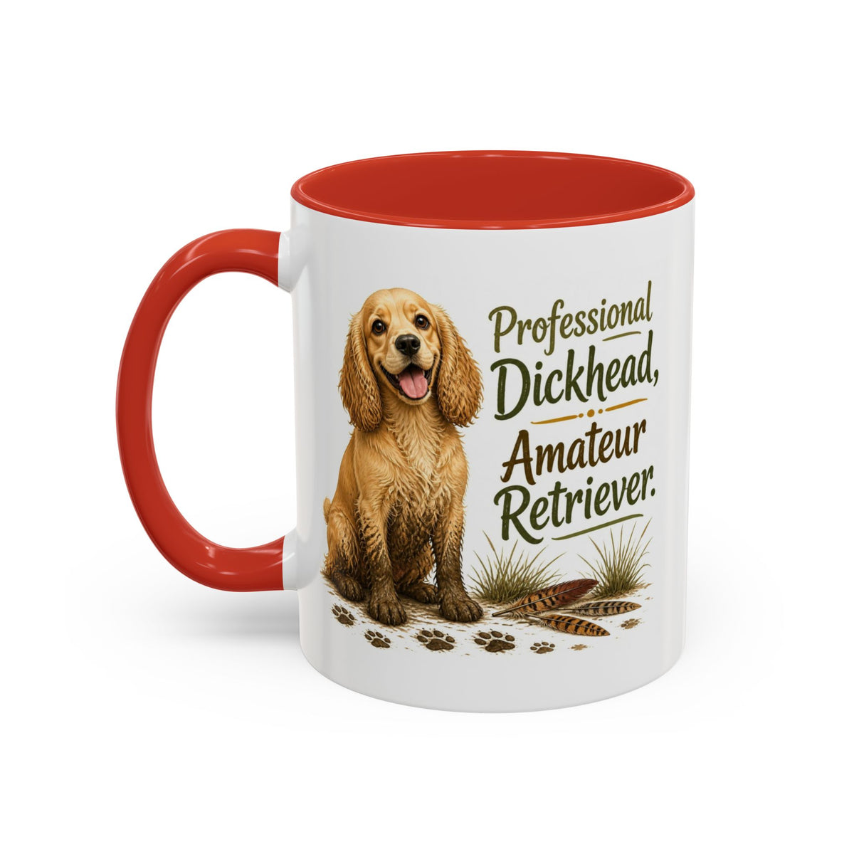 Funny Golden Cocker Spaniel Mug - Professional Dickhead, Amateur Retriever, Working Gun Dog Gift, Pheasant Shooting Mug, 11oz