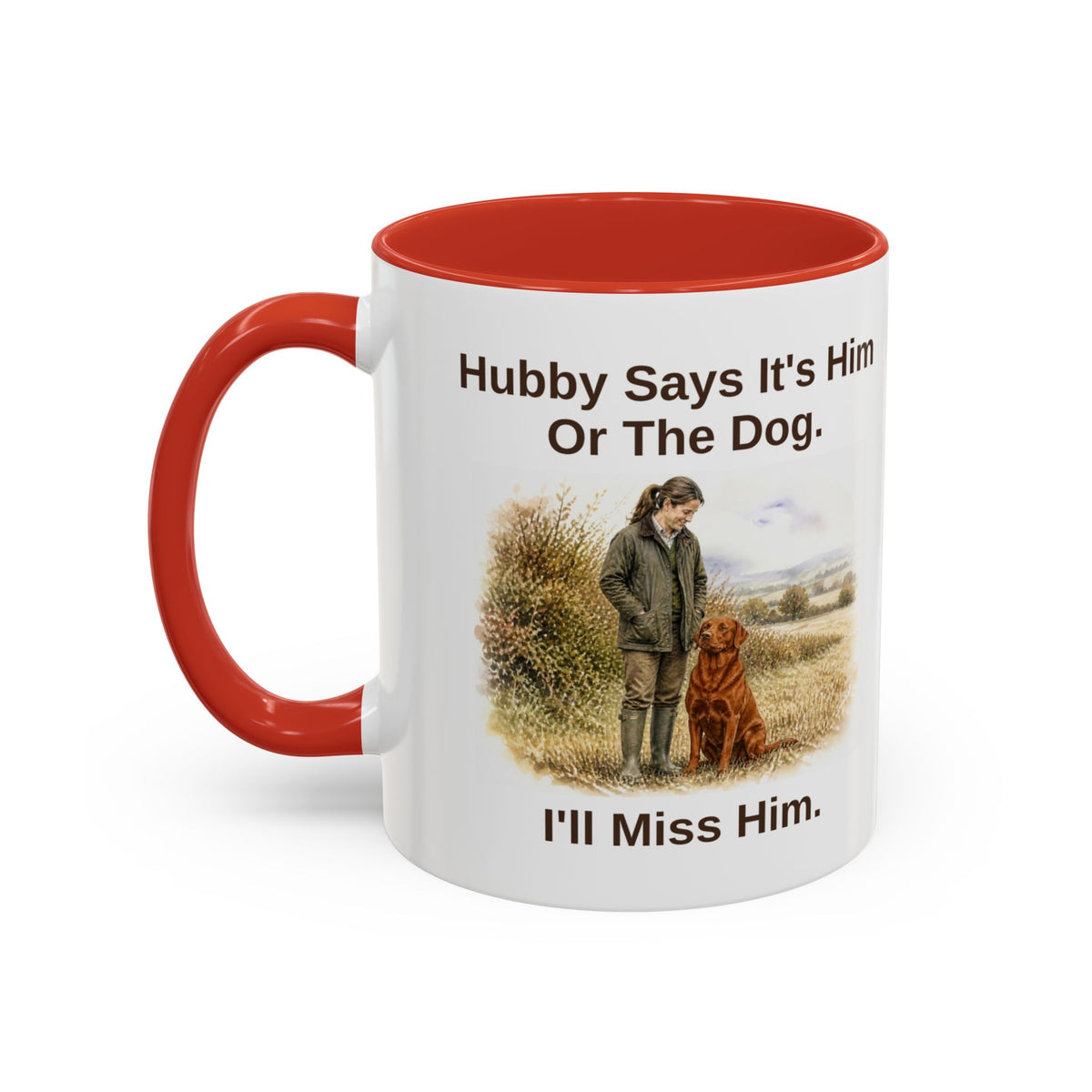 Hubby Says Mug - Labrador - Fox Red - Brunette