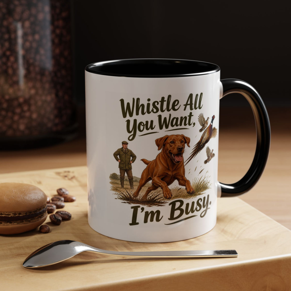 Funny Fox Red Labrador Mug - Whistle All You Want I'm Busy, Working Gun Dog Gift, Pheasant Shooting Mug, 11oz