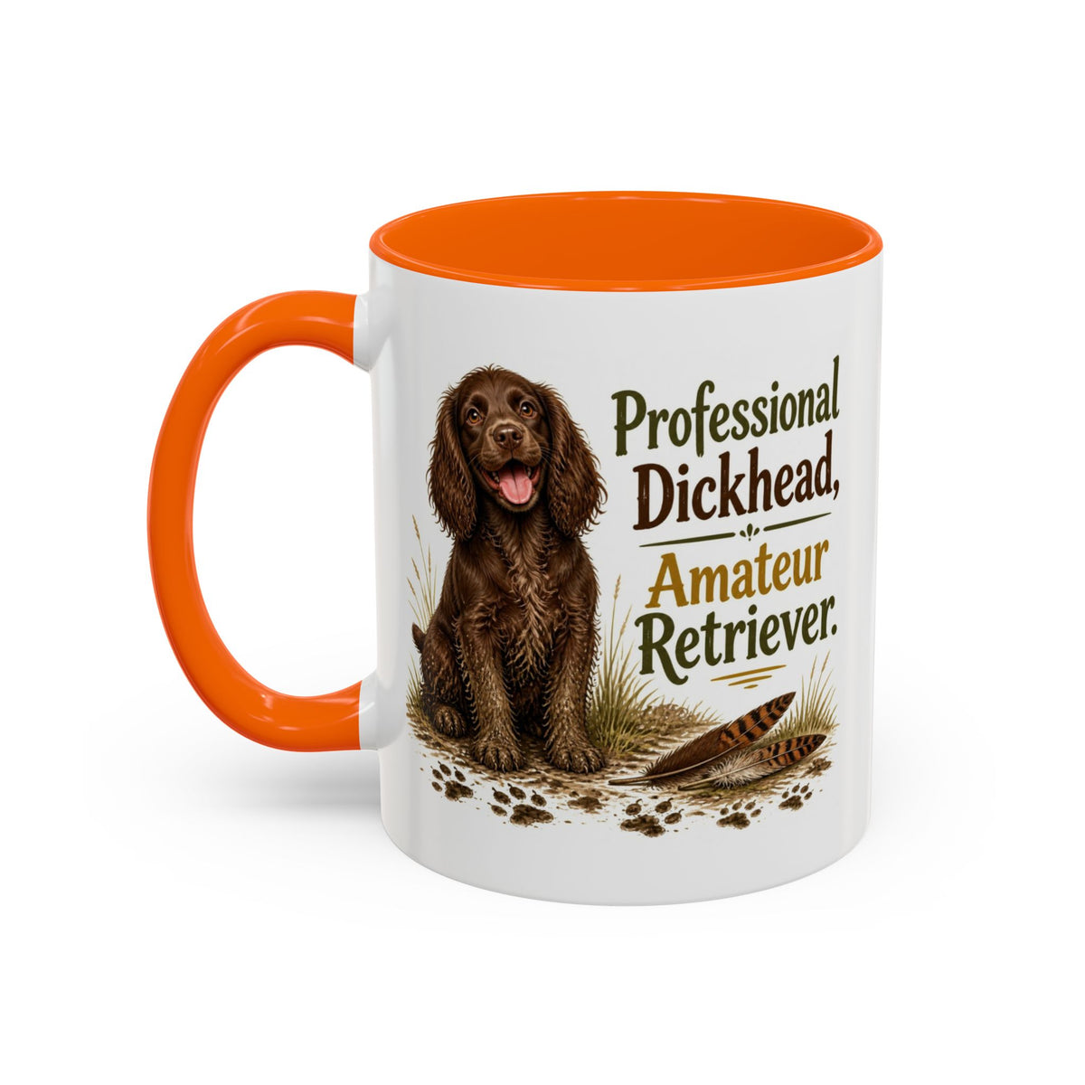 Funny Chocolate Cocker Spaniel Mug - Professional Dickhead, Amateur Retriever, Working Gun Dog Gift, Pheasant Shooting Mug, 11oz