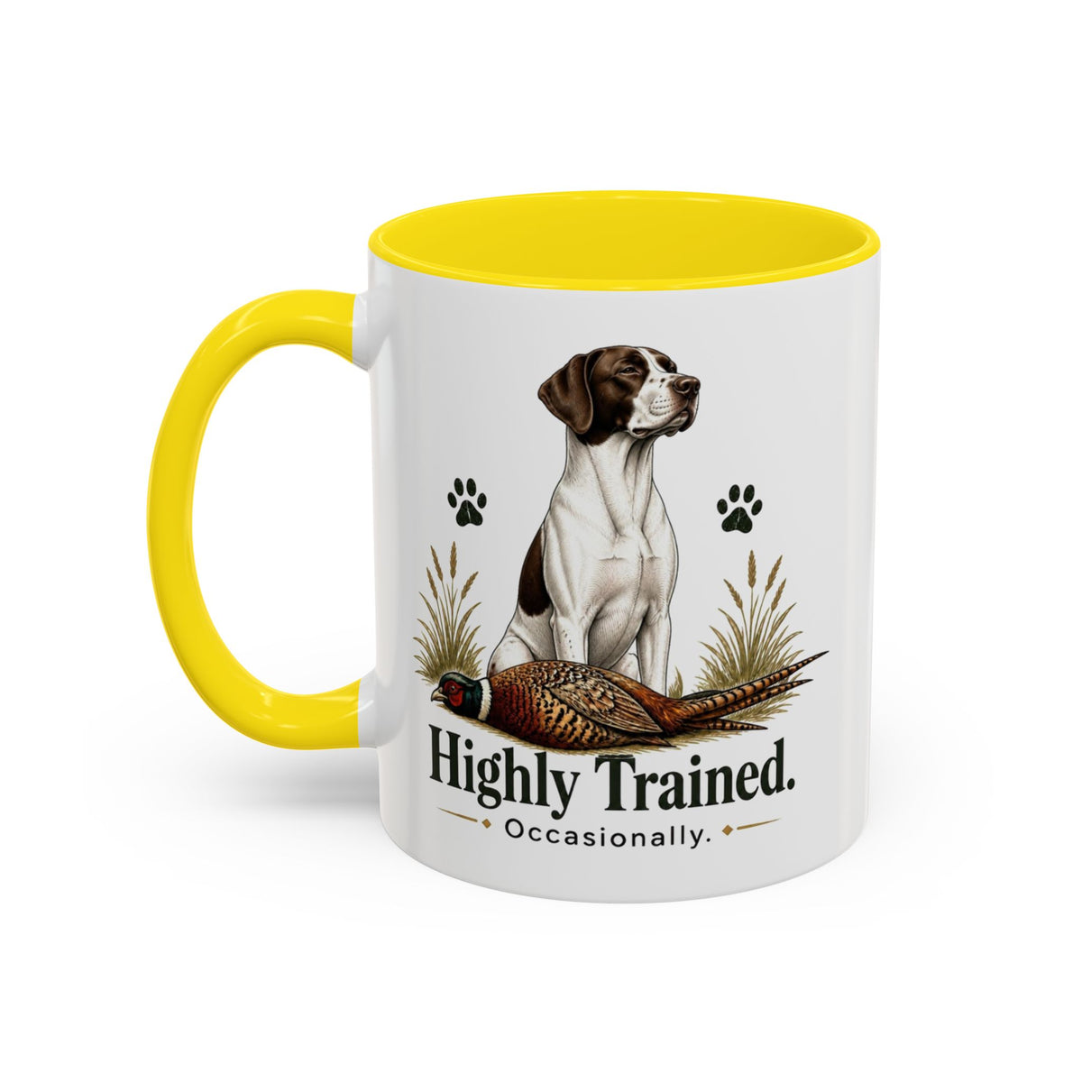 Funny English Pointer Mug - Highly Trained Occasionally, Gundog Owner Gift, Shooting Dog Lover Coffee Mug, 11oz