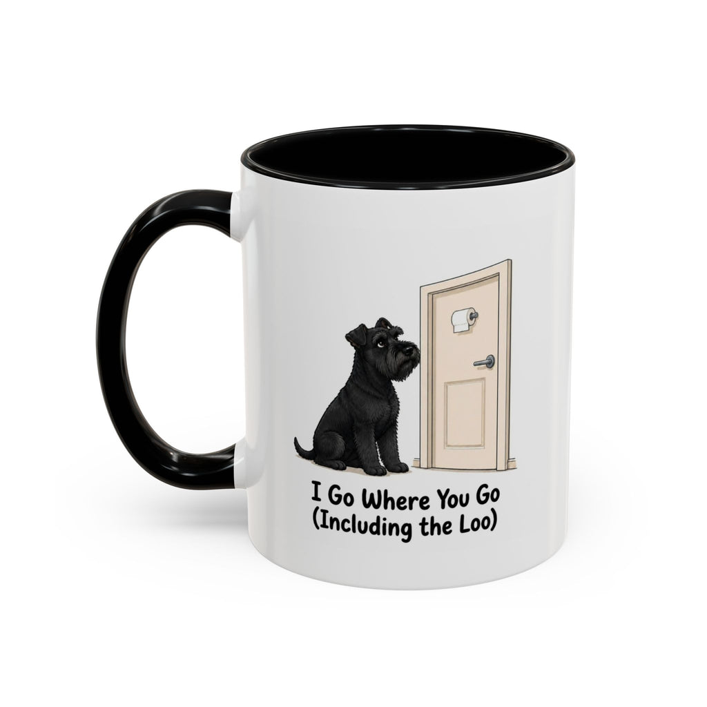 I Go Where You Go Mug - Miniature Schnauzer - Black