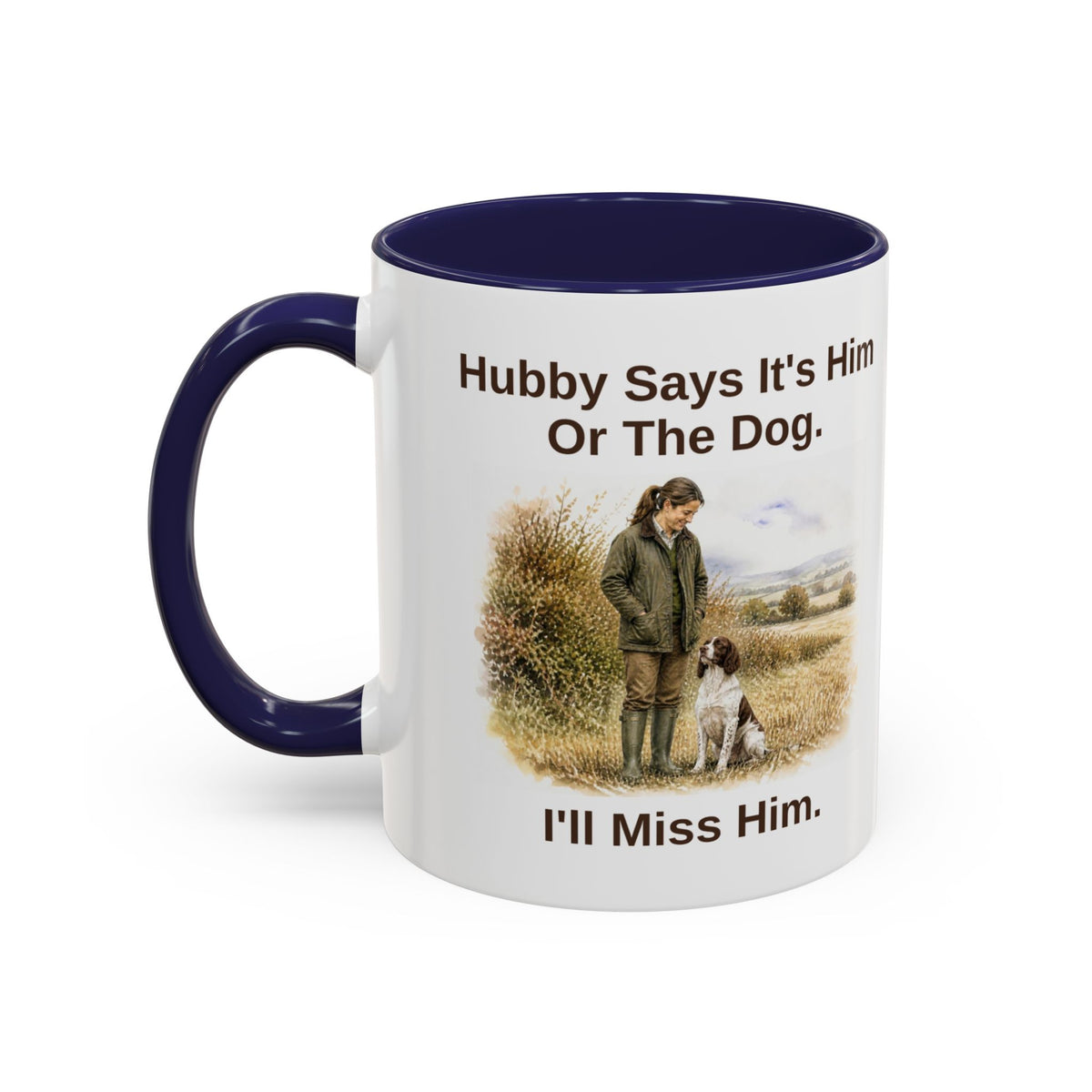 Hubby Says Mug - Springer Spaniel - Liver & White - Brunette