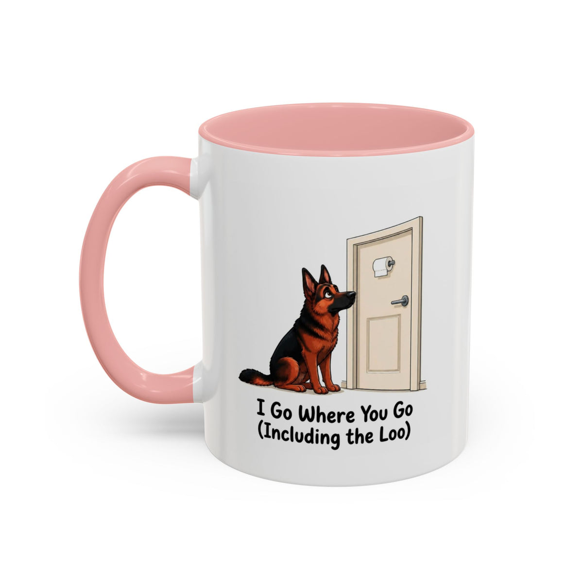 I Go Where You Go Mug - German Shepherd - Black & Red