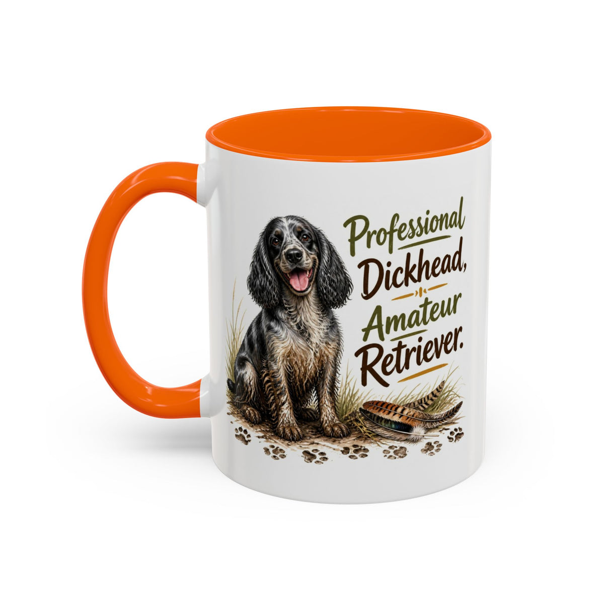 Funny Blue Roan Cocker Spaniel Mug - Professional Dickhead, Amateur Retriever, Working Gun Dog Gift, Pheasant Shooting Mug, 11oz