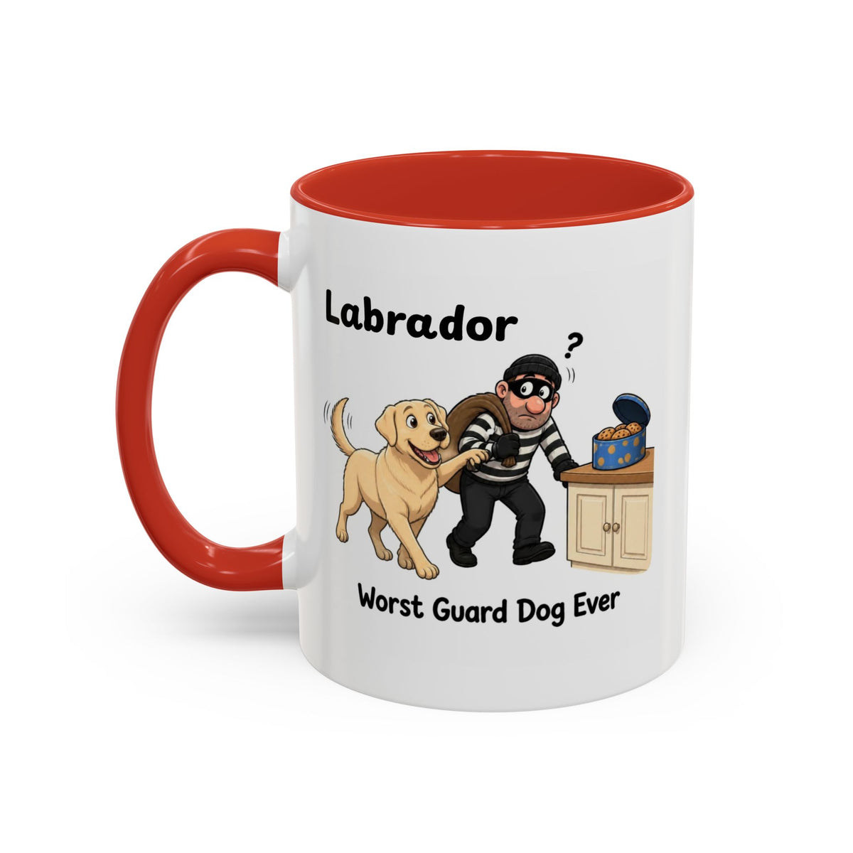 Personalised Yellow Labrador Mug - Worst Guard Dog Ever - Custom Dog Name, Funny Lab Gift, 11oz