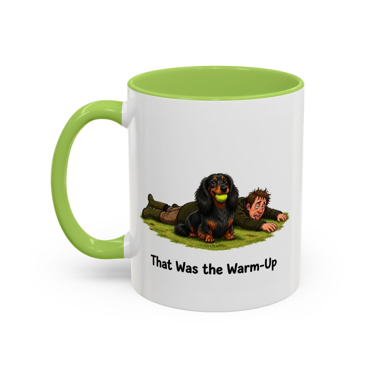 Warm-Up Mug - Mini Long Haired Dachshund - Black & Tan - Man