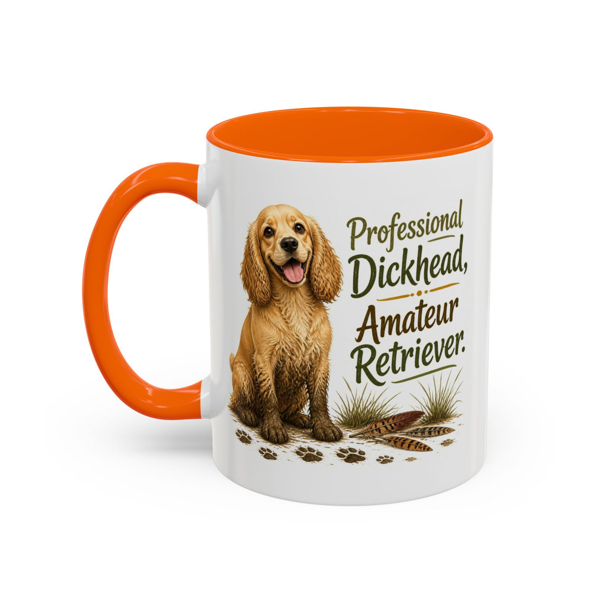 Funny Golden Cocker Spaniel Mug - Professional Dickhead, Amateur Retriever, Working Gun Dog Gift, Pheasant Shooting Mug, 11oz