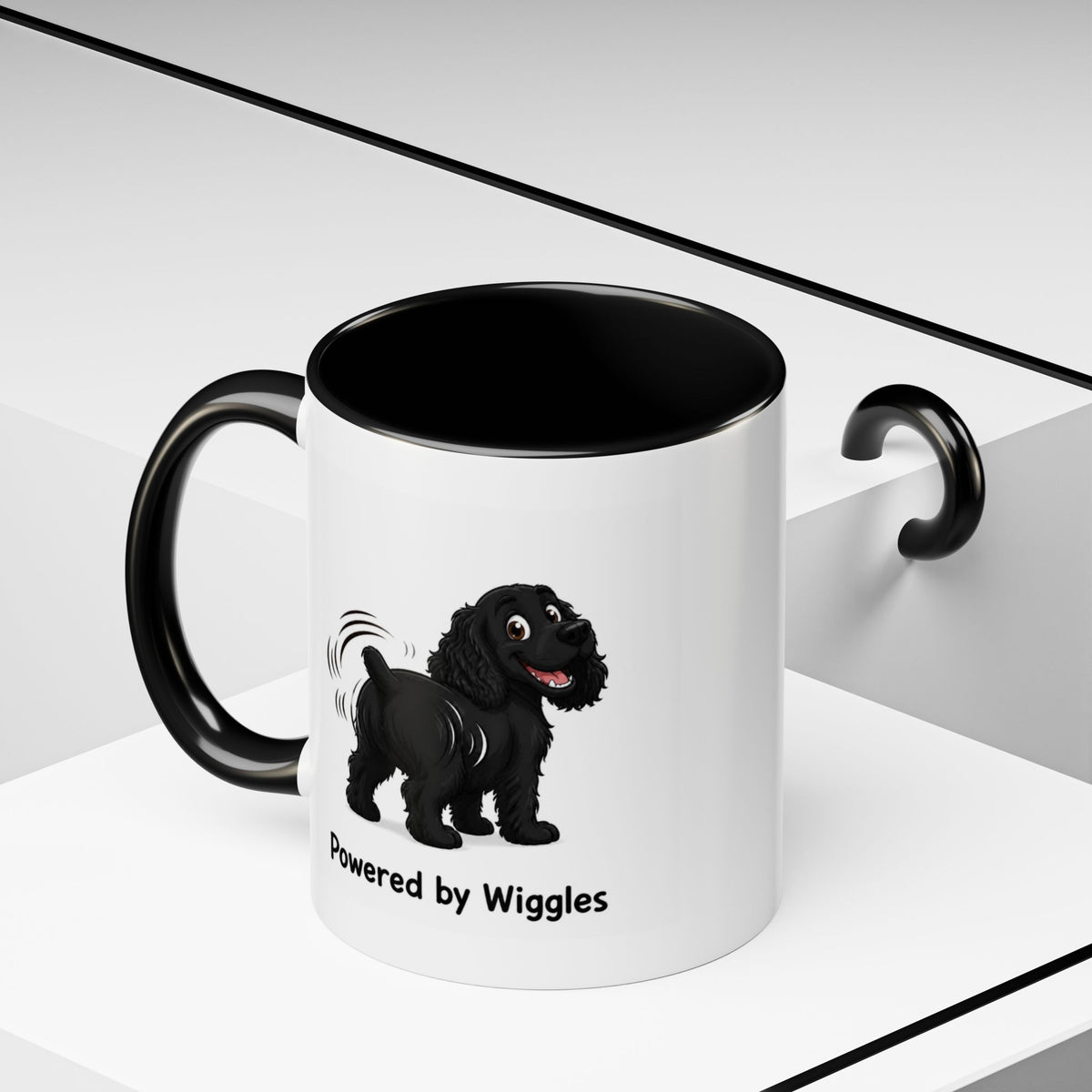 Powered by Wiggles Mug - Cocker Spaniel - Black