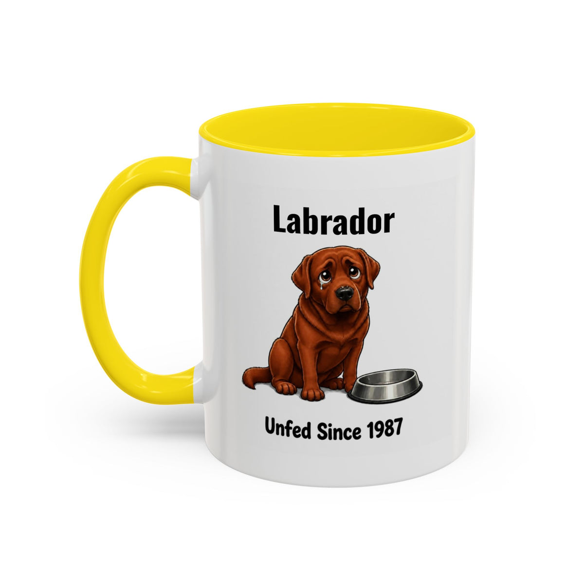 Personalised Fox Red Labrador Mug - Unfed Since 1987 - Custom Dog Name, Funny Greedy Lab Gift, 11oz