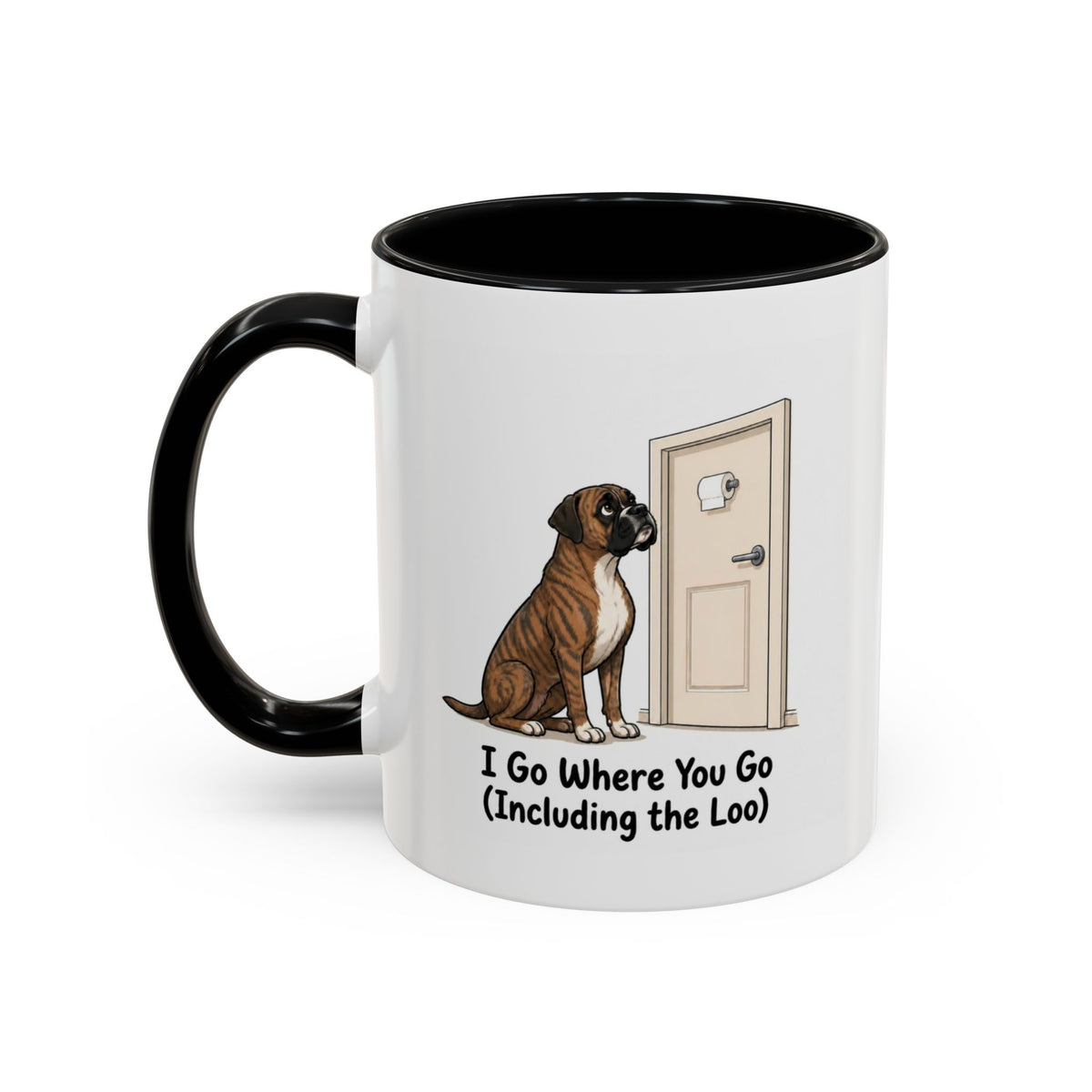 I Go Where You Go Mug - Boxer - Brindle